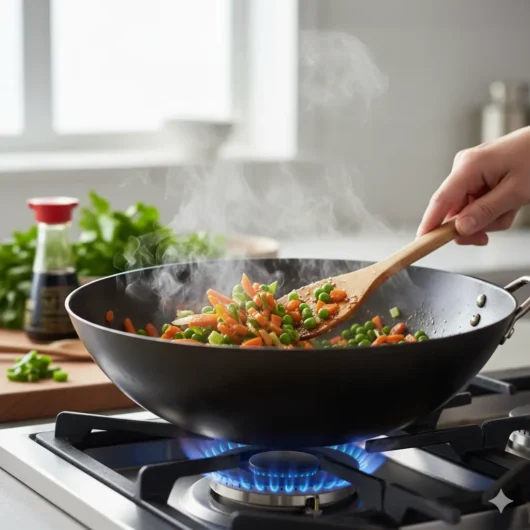 stir-frying vegetables for fried rice recipe
