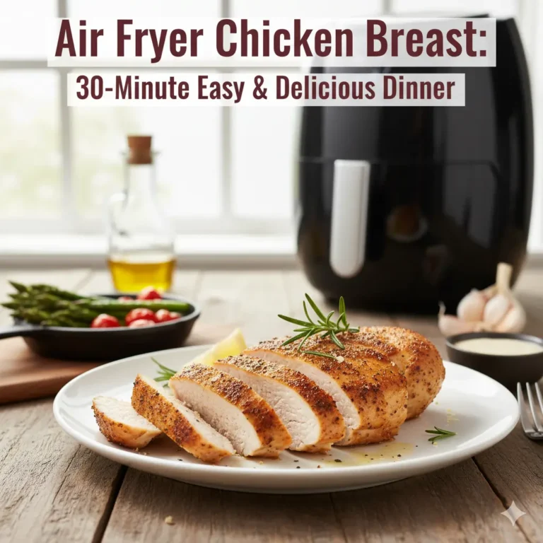 air fryer chicken breast served on plate