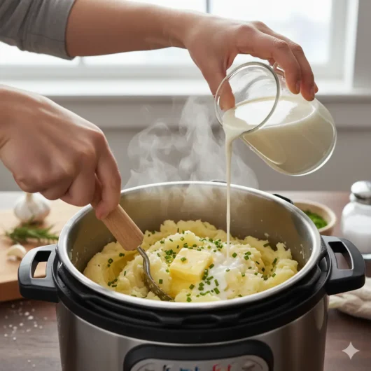 Different styles of Instant Pot Mashed Potatoes with toppings