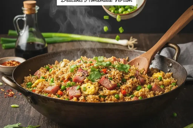 Fried Rice Recipe served in a wok