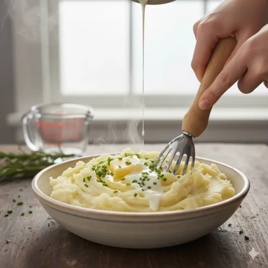 Creamy mashed potatoes for Easy Shepherd’s Pie Recipe