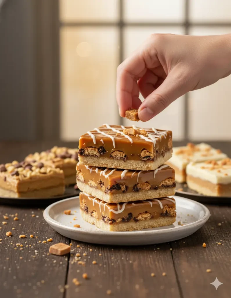 Butterfinger Caramel Crunch Bars variations – peanut butter and white chocolate versions