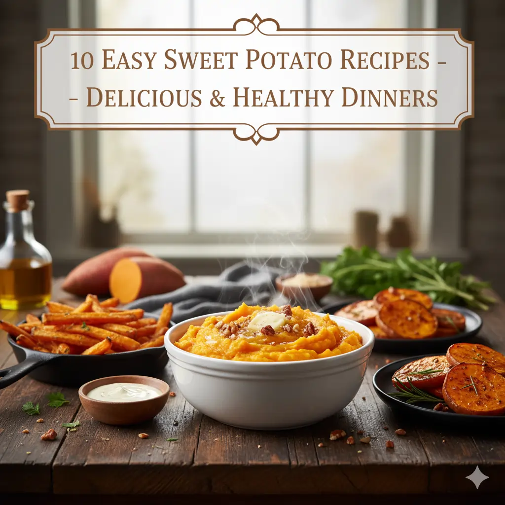 Sweet Potato Recipes served in bowls and trays