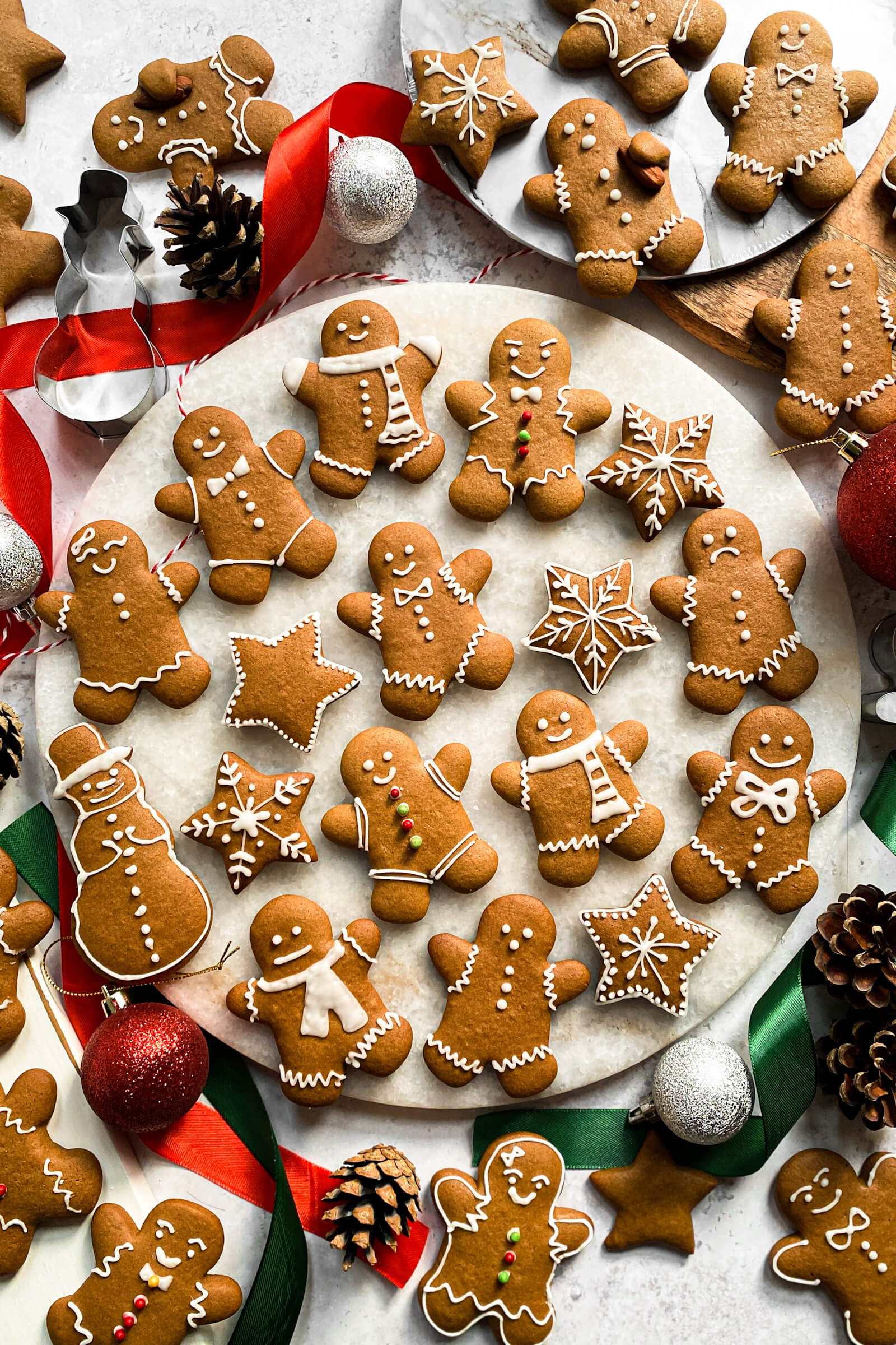 classic gingerbread cookies decorated with icing