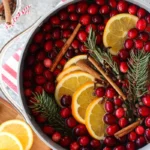 simmer pot recipes with citrus, herbs, and spices gently simmering on the stove