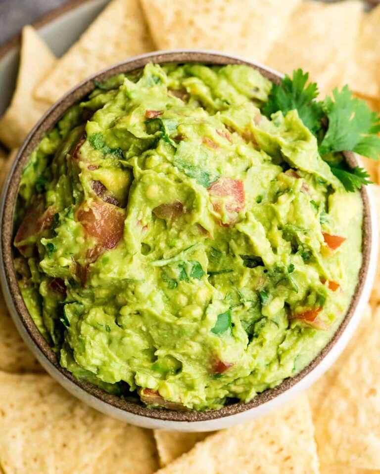 easy guacamole recipe made with fresh avocados and lime