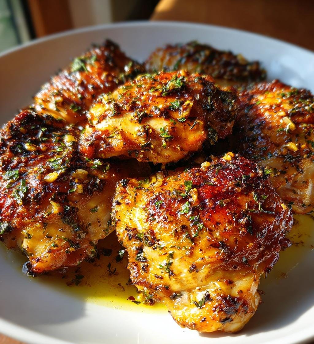 Garlic Herb Roasted Chicken Thighs