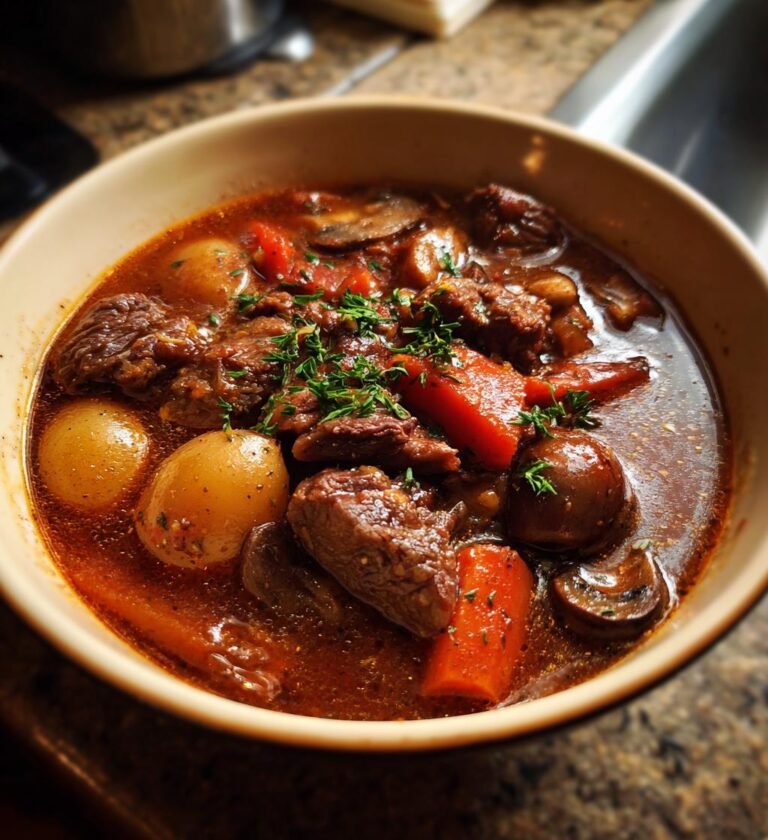 easy beef and mushroom stew
