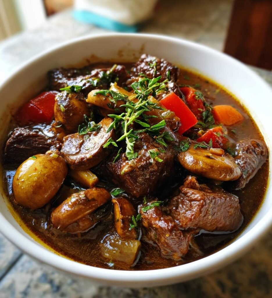 easy beef and mushroom stew