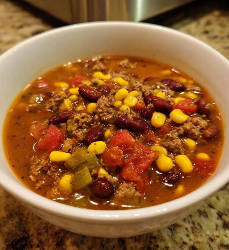 slow cooker beef taco soup recipe