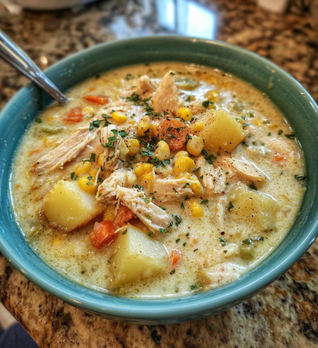 Slow Cooker Chicken Corn Chowder Recipe - Creamy & Delicious Comfort