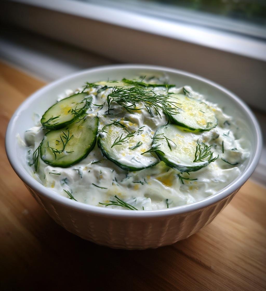 Homemade Tzatziki Dip with Fresh Cucumber and Dill – Easy & Delicious