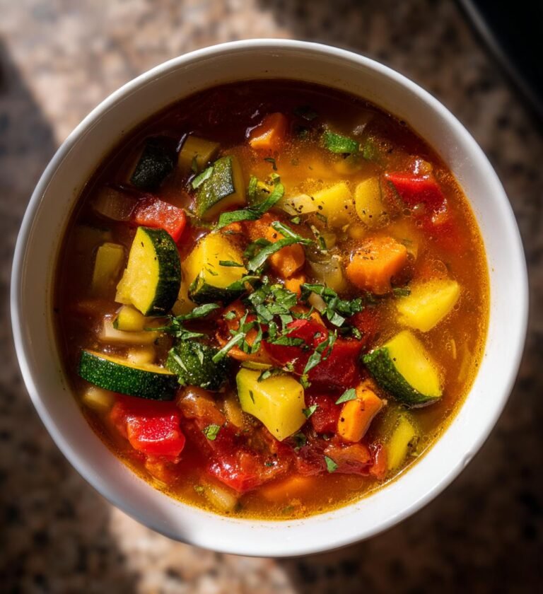 slow cooker summer vegetable minestrone soup